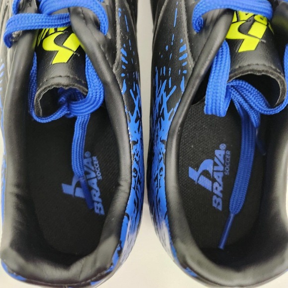 Brava Soccer Futbol Cleats Youth Boys Size 5.5D Blue Black Yellow Lace Up 160464 - Picture 6 of 11